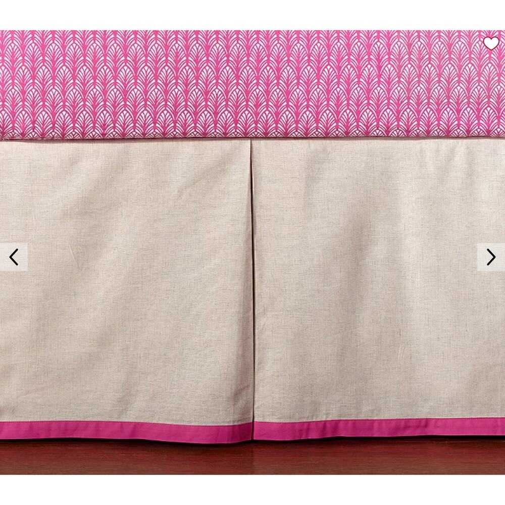 Pottery Barn Baby Bright Border Linen Crib Skirt New in Package